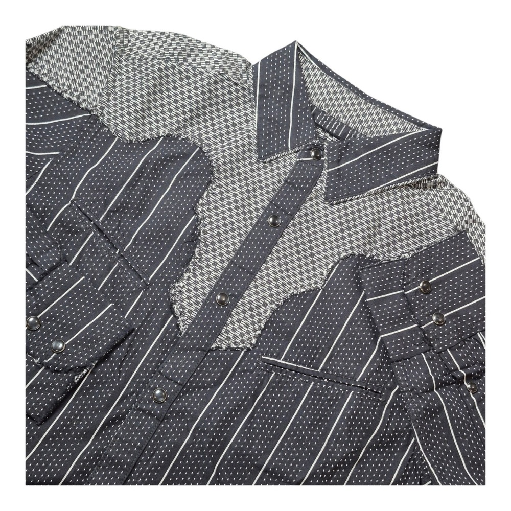 Rock Roll n Soul Mens S Western Shirt Pearl Snap Black Stripe Cowboy NWT